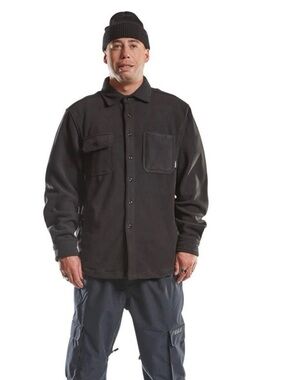 Thirty Two Rest Stop Black Fleece Button Up Size Large